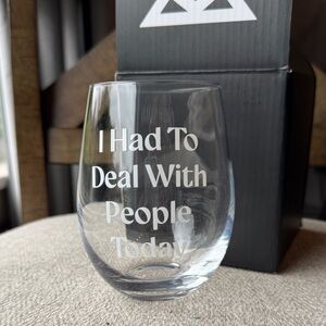 Clear Glass with Engraved Text